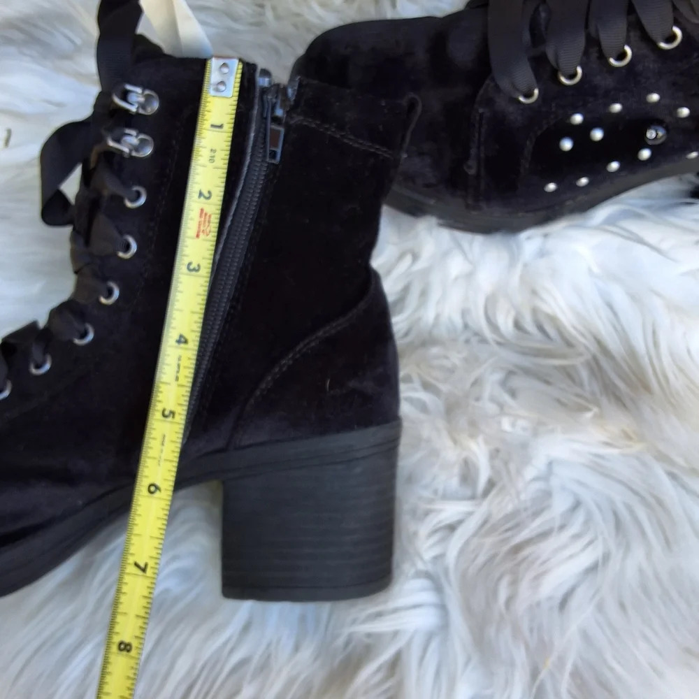Madden Veera Velvet embellished Combat boots 9 - Picture 10 of 16